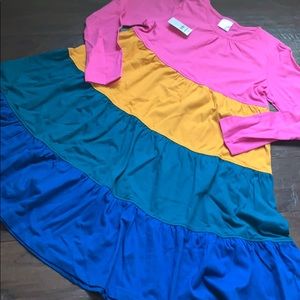 New LS Colorblock twirl dress